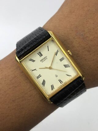 SEIKO TANK ROMAN MAN SIZE HANDMADE LEATHER STRAP