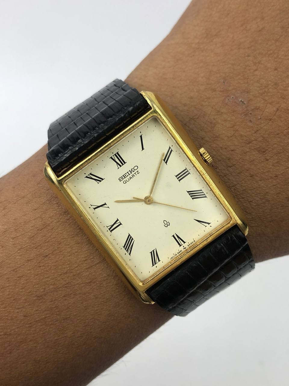 SEIKO TANK ROMAN MAN SIZE HANDMADE LEATHER STRAP