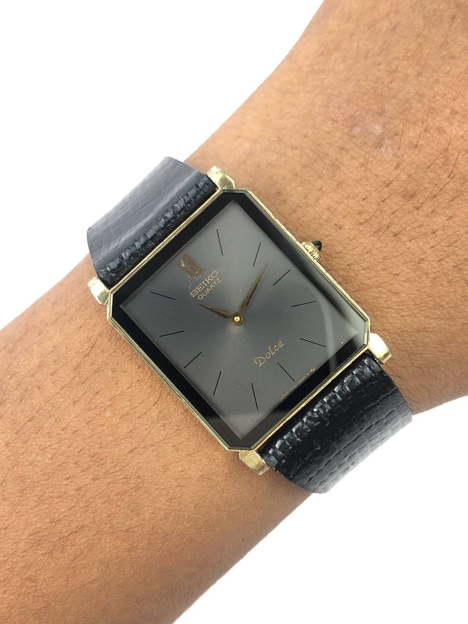 SEIKO DOLCE TANK GREY BLACK GLOSSY DIAL ORIGINAL