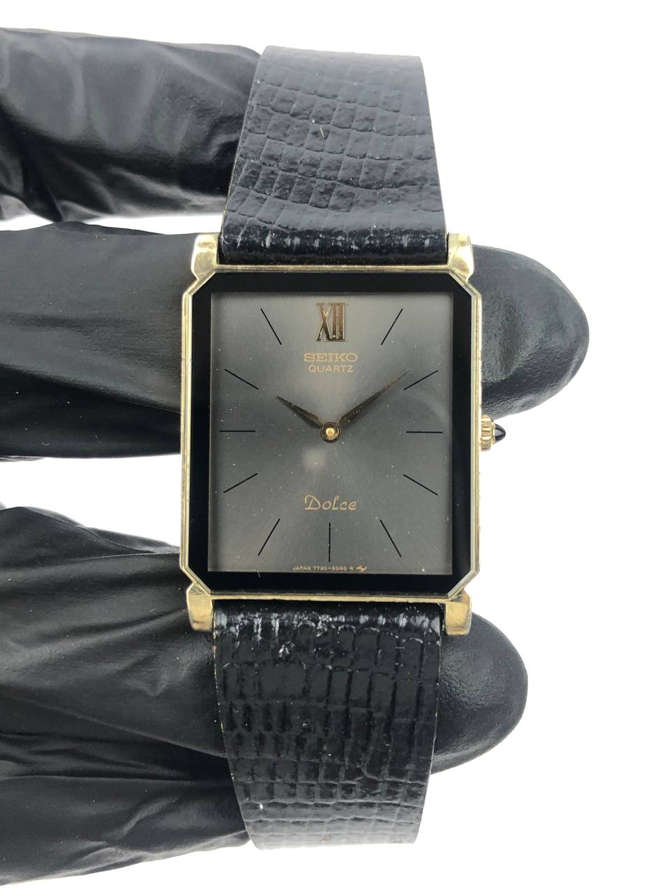 SEIKO DOLCE TANK GREY BLACK GLOSSY DIAL ORIGINAL - Gambar 2