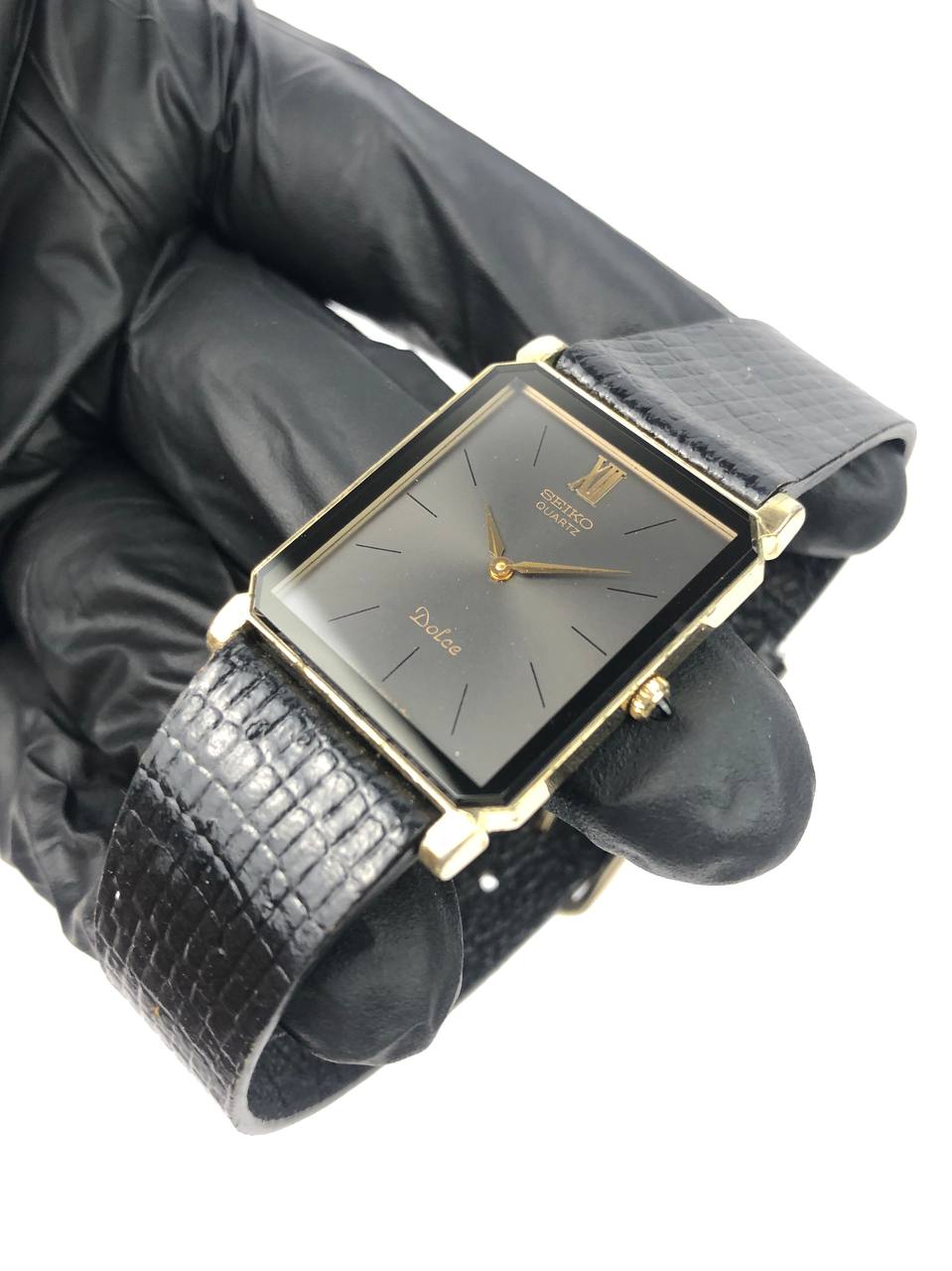 SEIKO DOLCE TANK GREY BLACK GLOSSY DIAL ORIGINAL - Gambar 3