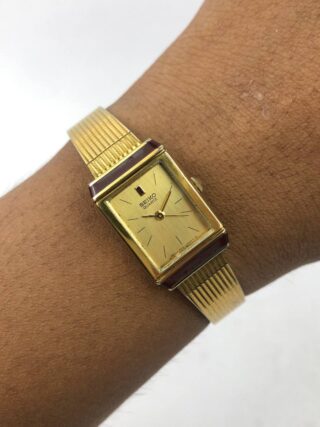 SEIKO QUARTZ TANK GOLD INTEGRATED LADDER BRACELET