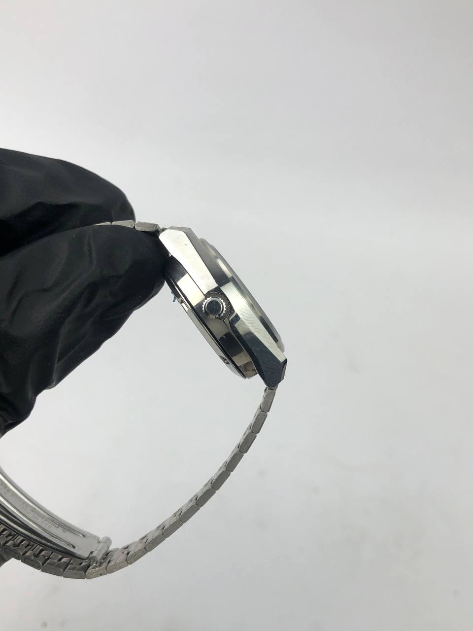 RICOH RIQUARTZ VINTAGE DRESS WATCH ROUND CASE SILVER BLUE DIAL BRACELET - Gambar 5