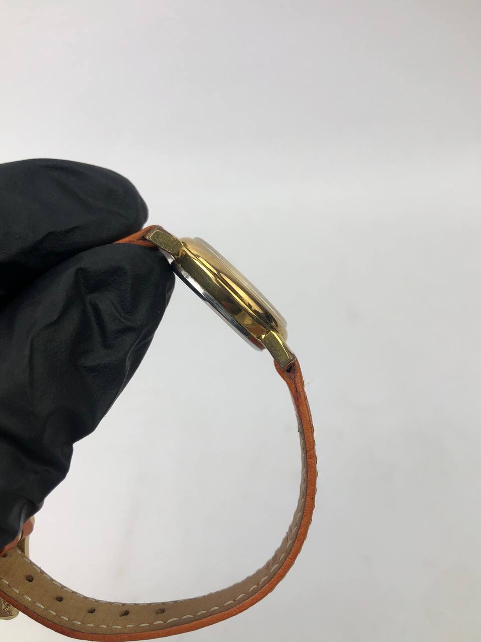 TISSOT STYLIST SWISS DRESS WATCH ROUND GOLD CHAMPAGNE DIAL LEATHER STRAP - Gambar 6