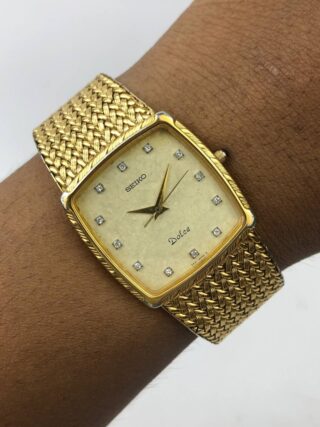 SEIKO DOLCE DIAMOND INDEX SNOWFLAKE DIAL MESH BRACELET ALL ORI