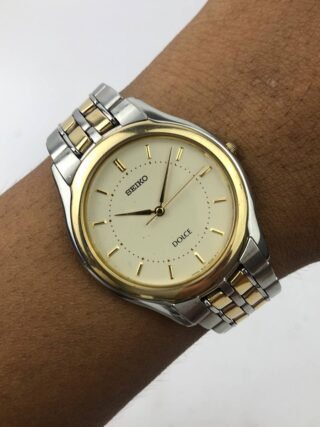 SEIKO DOLCE GOLD BEZEL TWOTONE SAPHIRE GLASS