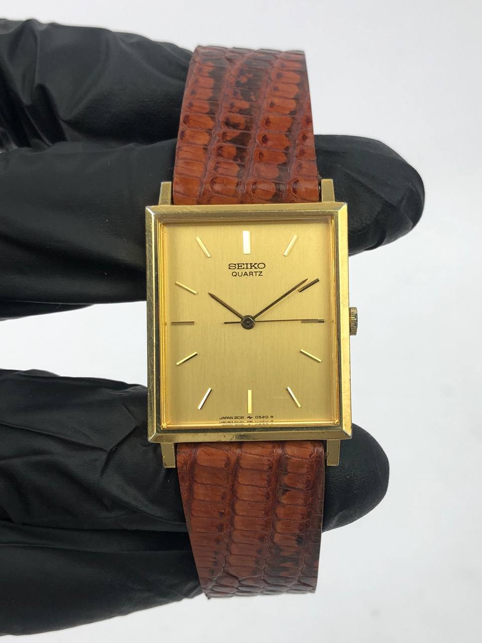 SEIKO TANK PRIA WITH HANDMADE LEATHER STRAP - Gambar 2