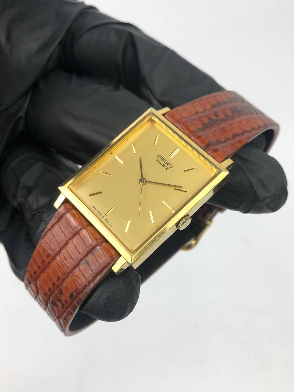 SEIKO TANK PRIA WITH HANDMADE LEATHER STRAP - Gambar 3