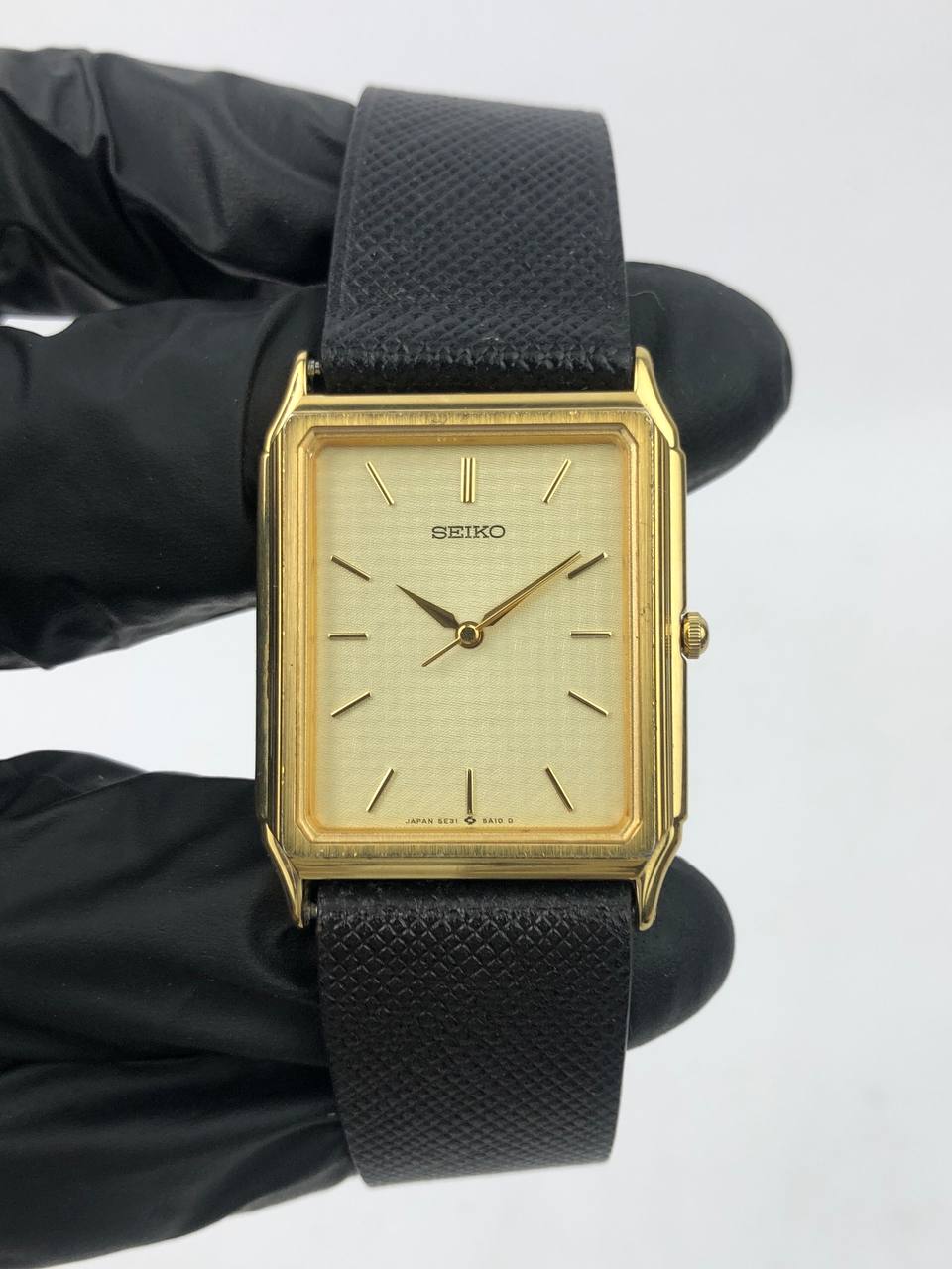 SEIKO TANK TEXTURE DIAL HANDMADE LEATHER STRAP - Gambar 2