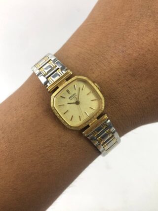 SEIKO QUARTZ LADY OCTAGON TEXTURED CASE CAMPHAGNE DIAL