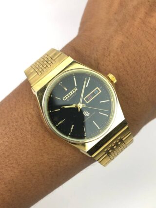 CITIZEN CRYSTON QUARTZ DAYDATE ALL GOLD ALL ORIGINAL