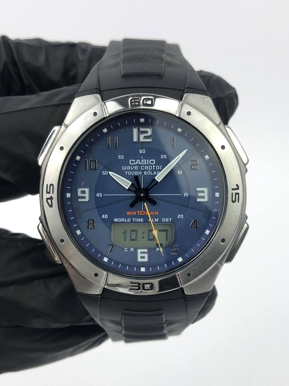 CASIO WAVECEPTOR ANADIGI BLUE DIAL ORIGINAL - Gambar 2
