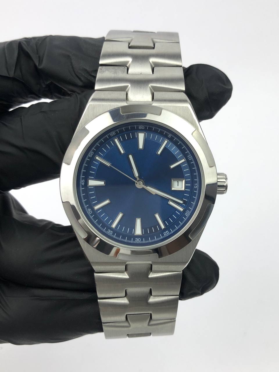 MOD ALL STEEL AUTOMATIC BLUE SUNBURST DIAL INTEGRATED BRACELET - Gambar 2