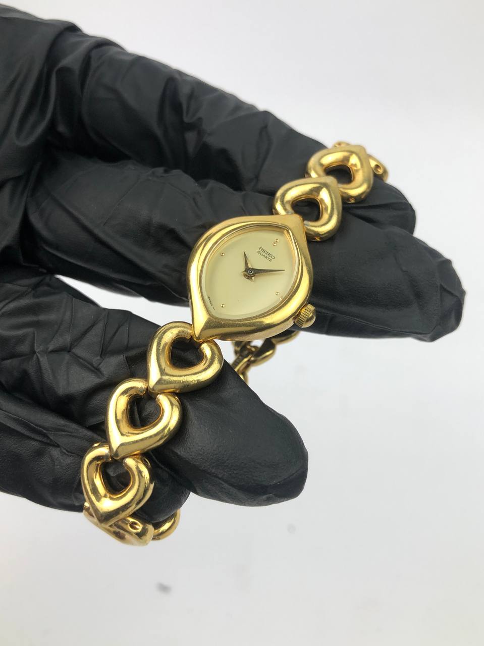 SEIKO MUNGIL LADIES ASIMETRIS CASE RANTAI WARU GOLD ALL ORI - Gambar 3