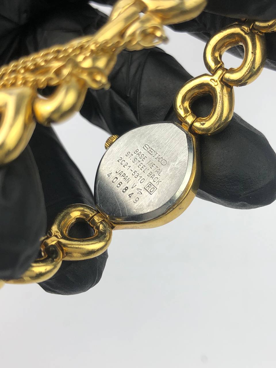 SEIKO MUNGIL LADIES ASIMETRIS CASE RANTAI WARU GOLD ALL ORI - Gambar 8