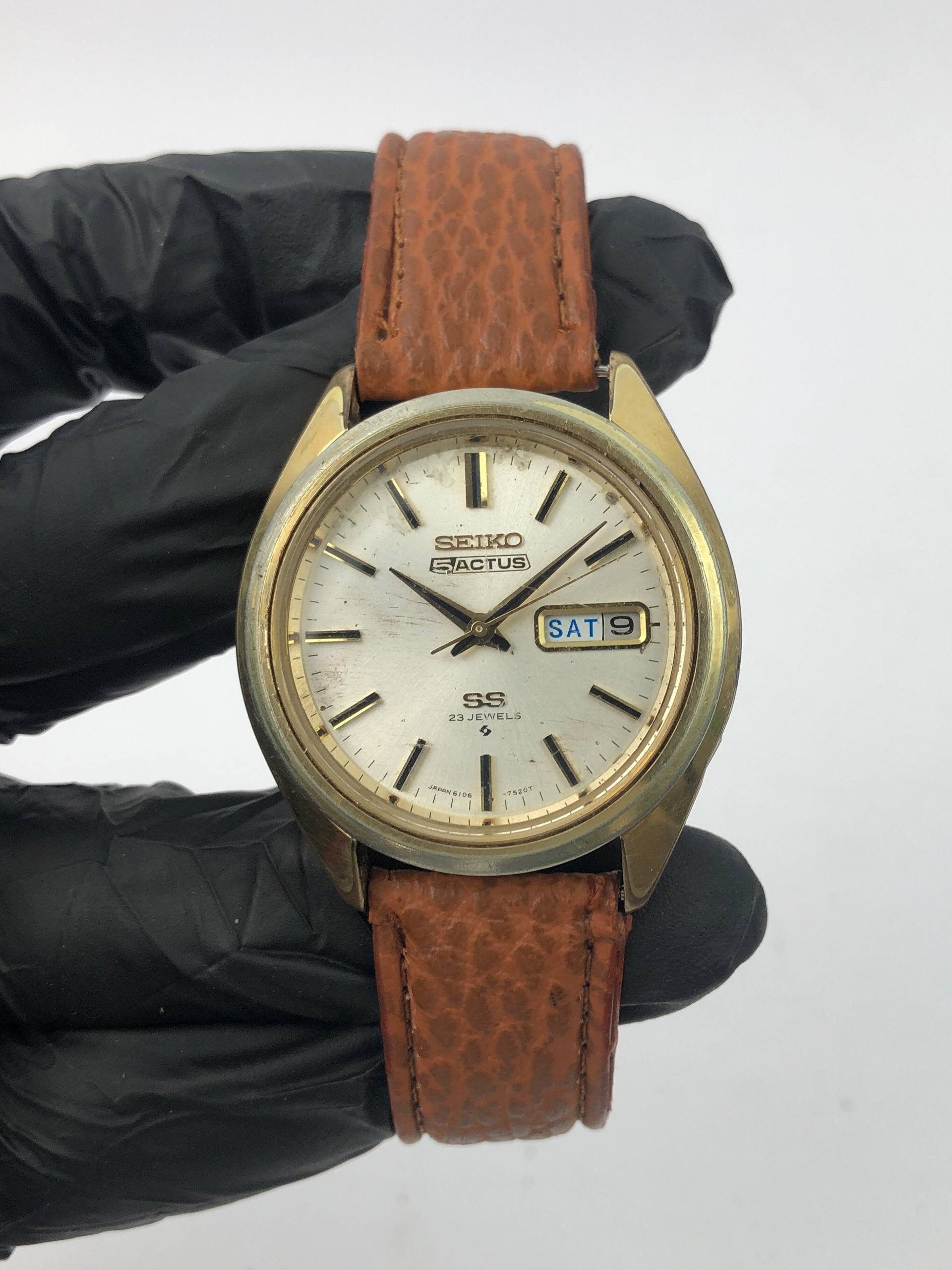 SEIKO 5ACTUS STOP SECOND GOLD CASE - Gambar 2