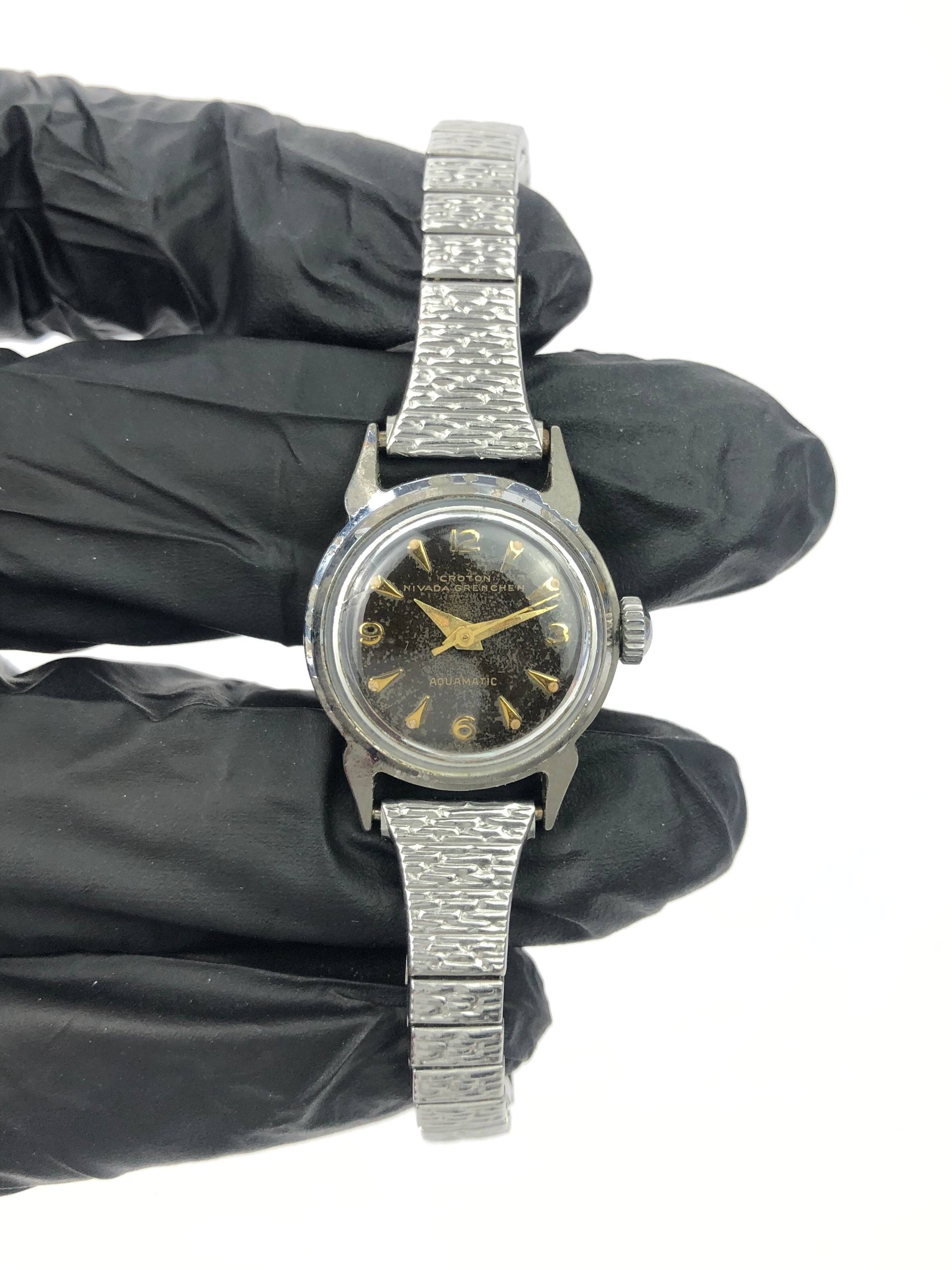 VINTAGE NIVADA GRENVHEN CROTON SWISSMADE AUTOMATIC - Gambar 2