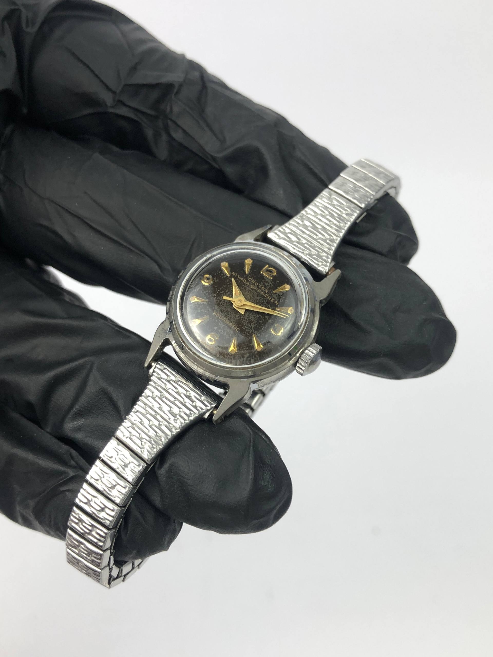 VINTAGE NIVADA GRENVHEN CROTON SWISSMADE AUTOMATIC - Gambar 3