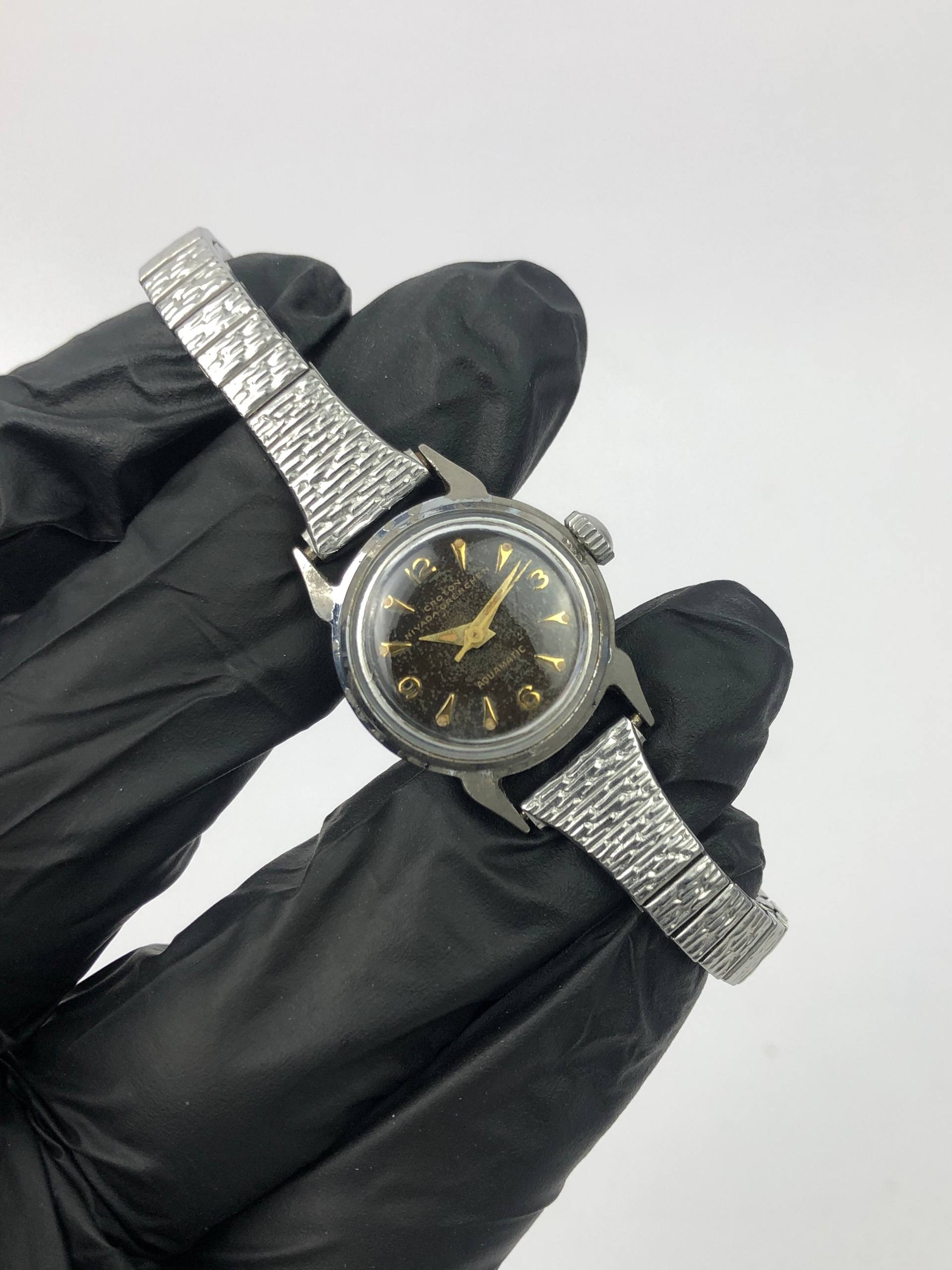 VINTAGE NIVADA GRENVHEN CROTON SWISSMADE AUTOMATIC - Gambar 4