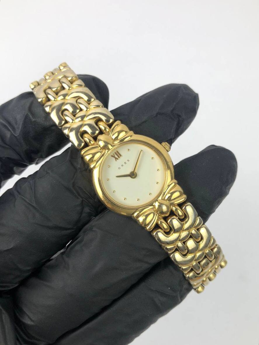 GRES PETITE ORNATE GOLD LINK BRACELET ORIGINAL - Gambar 4