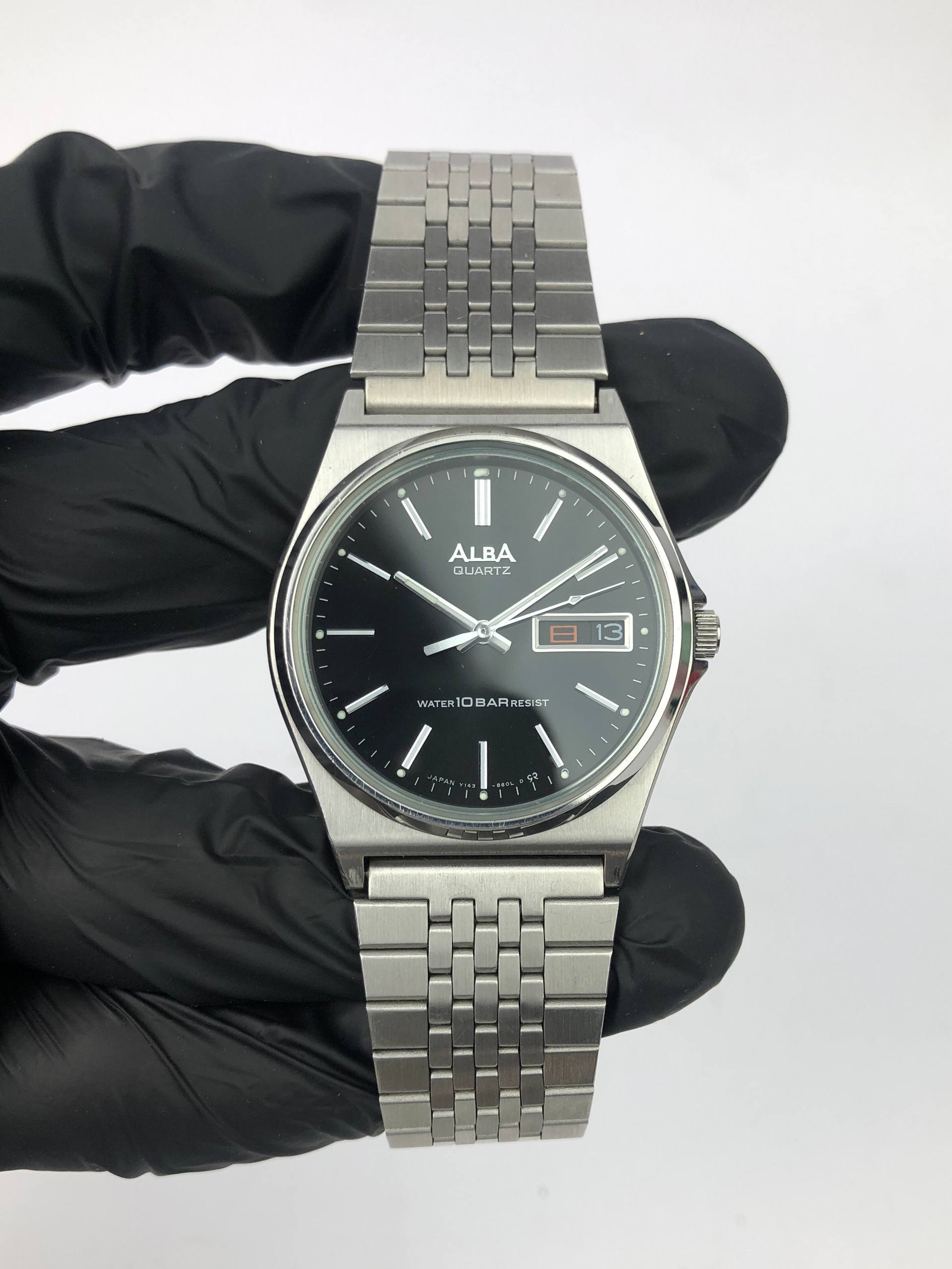 ALBA DAY DATE BLACK DIAL ALL ORIGINAL - Gambar 2