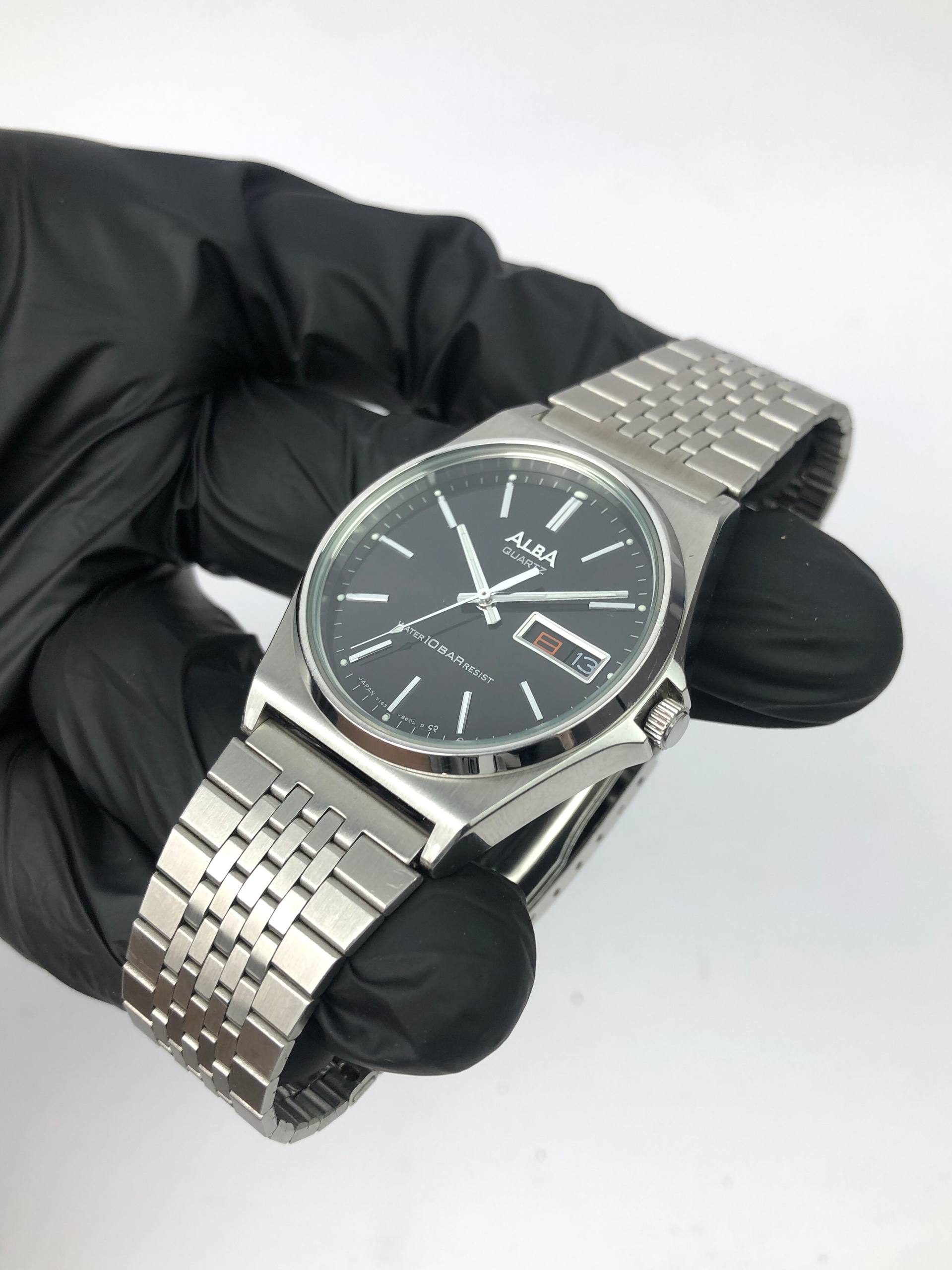 ALBA DAY DATE BLACK DIAL ALL ORIGINAL - Gambar 3