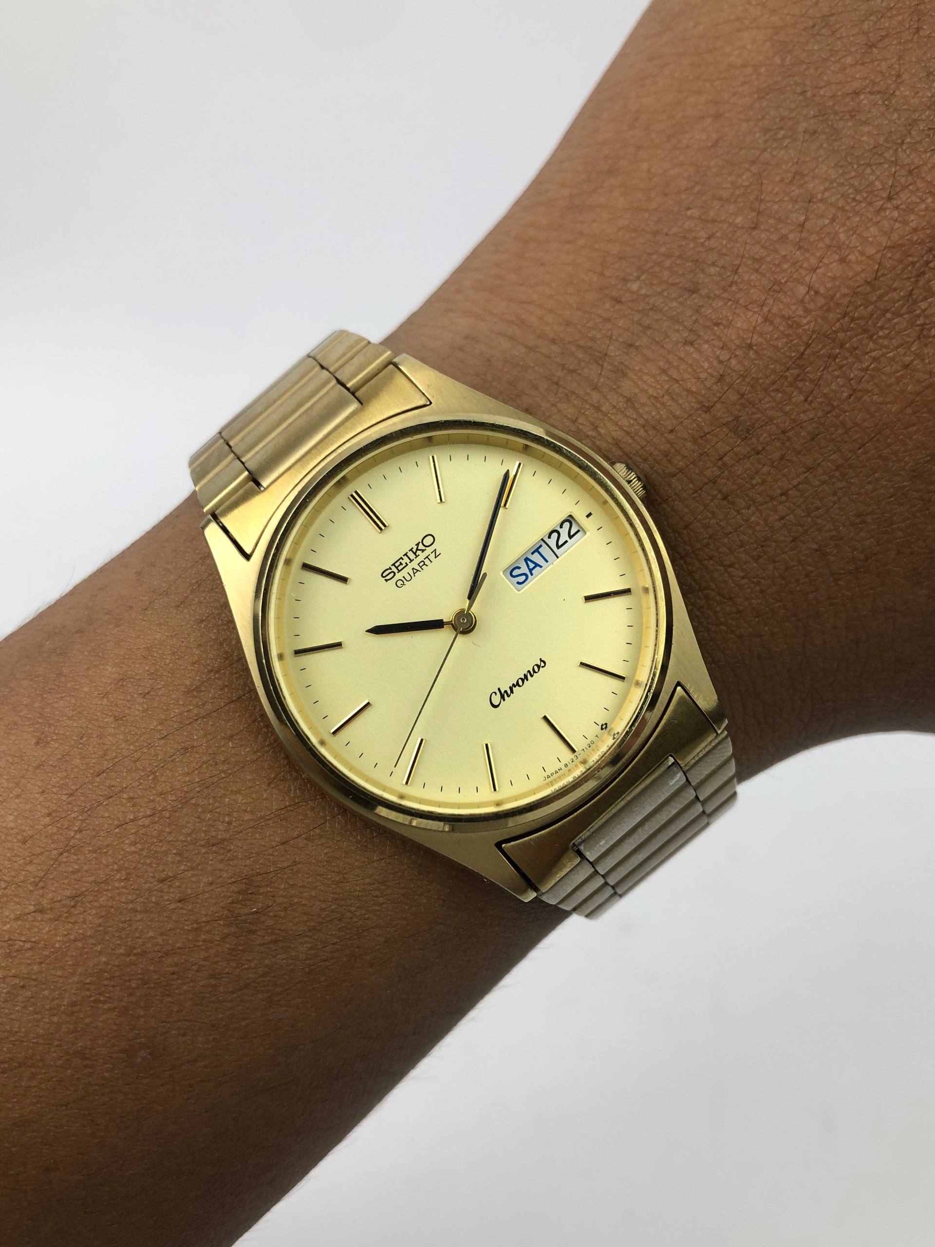 SEIKO CHRONOS DAYDATE GOLD CAP ALL ORIGINAL