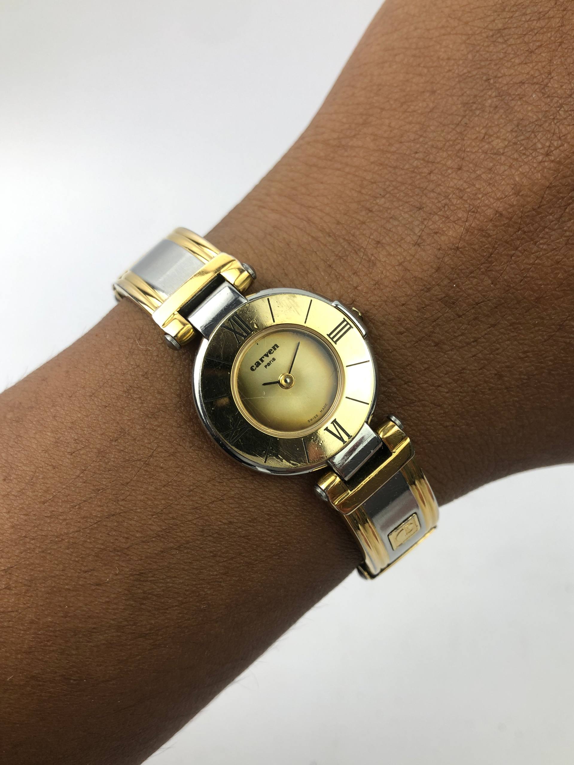 BANGLE WATCH TWOTONE CARVEN ORIGINAL
