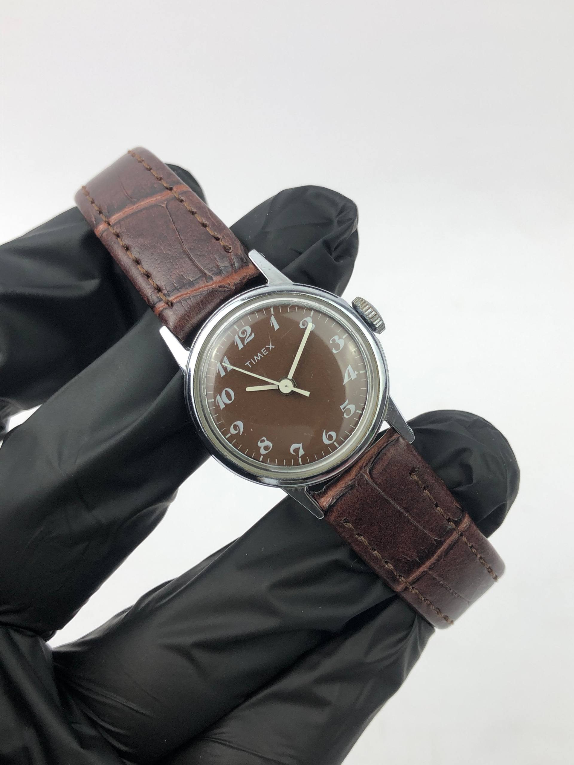 VINTAGE TIMEX ARABIC BROWN DIAL - Gambar 3