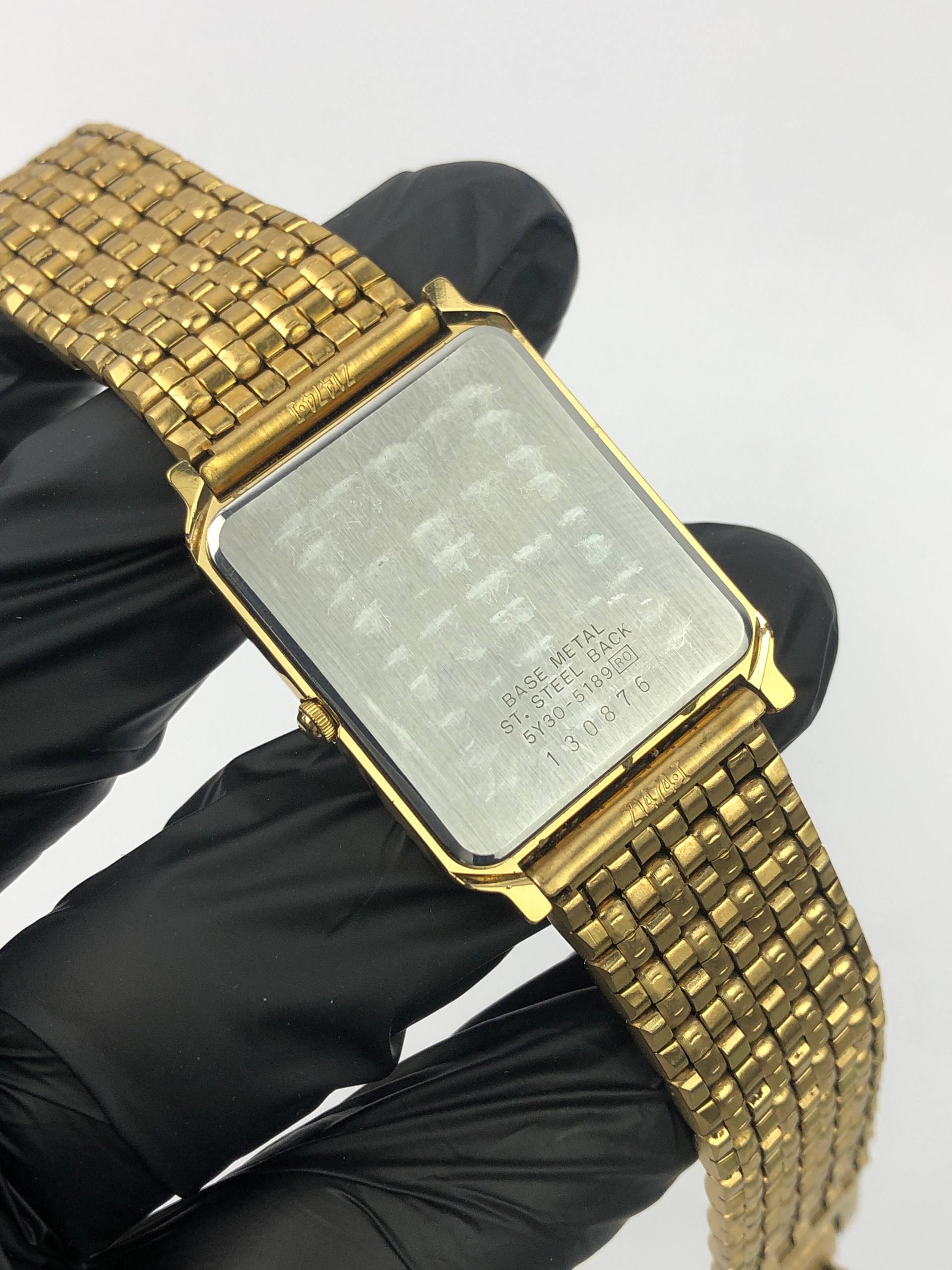 SEIKO TANK QUARTZ MAN BLACK DIAL ALL ORIGINAL - Gambar 8