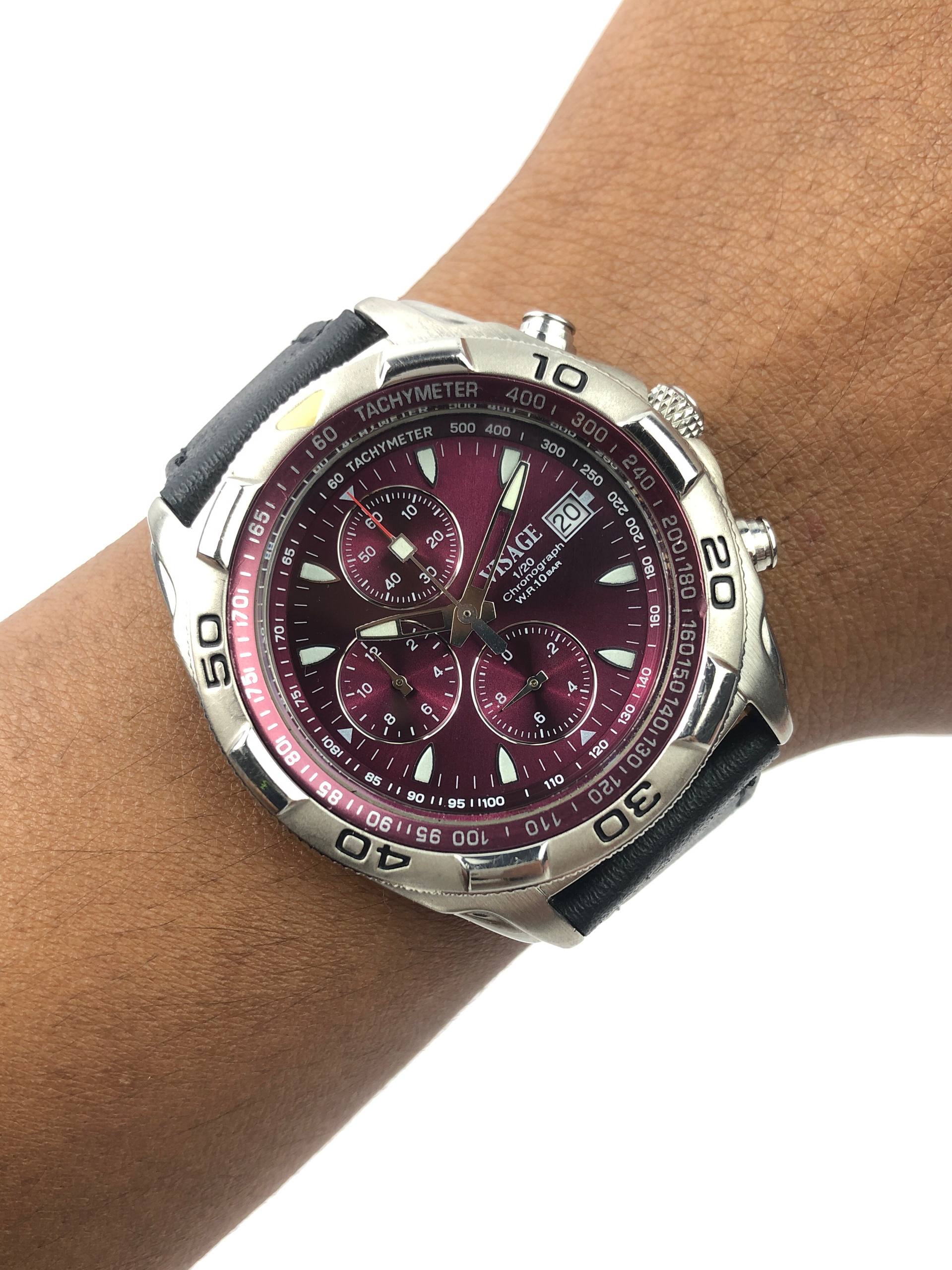VISAGE PILOT CHRONOGRAPH MAROON DIAL