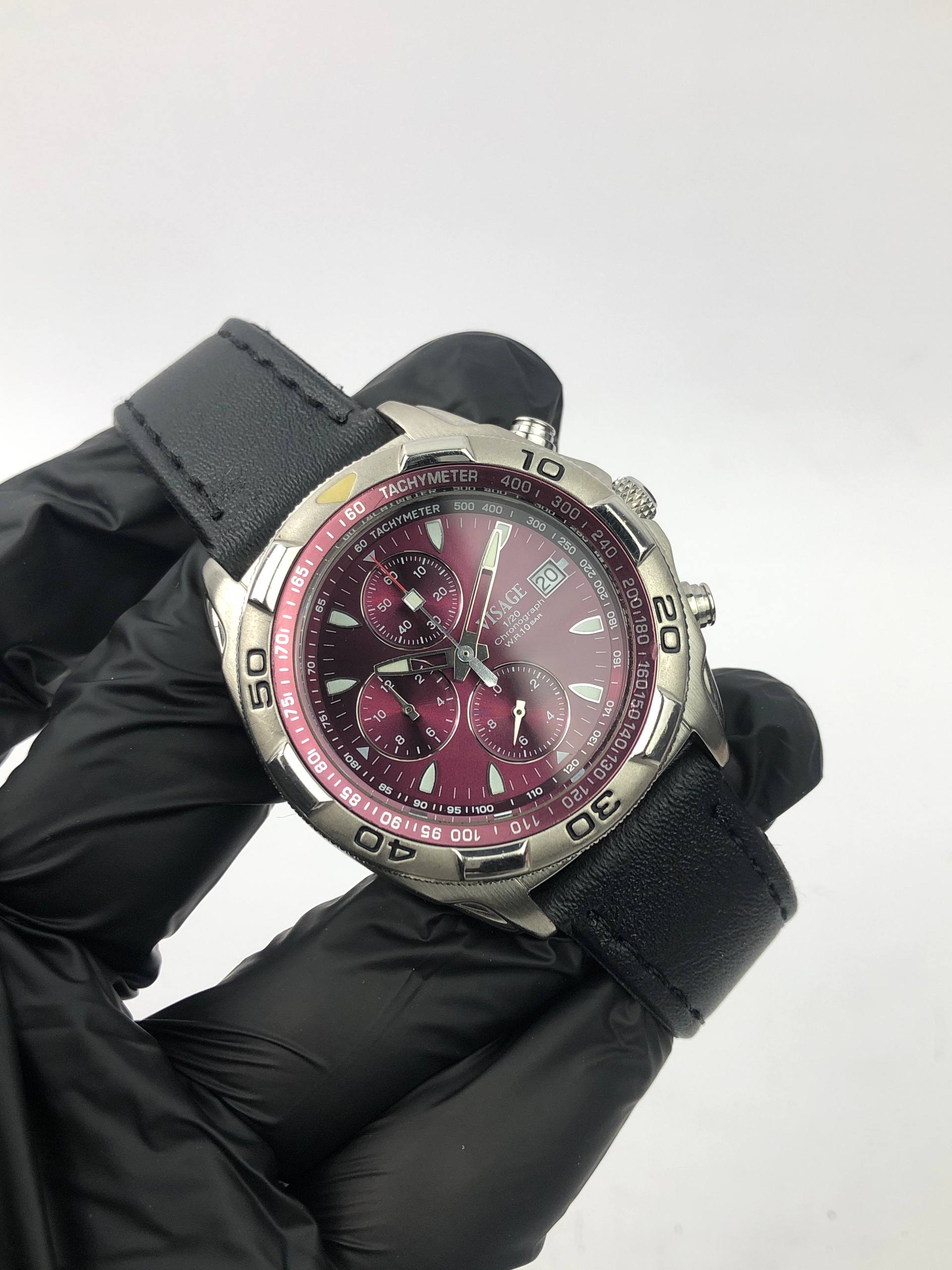 VISAGE PILOT CHRONOGRAPH MAROON DIAL - Gambar 4
