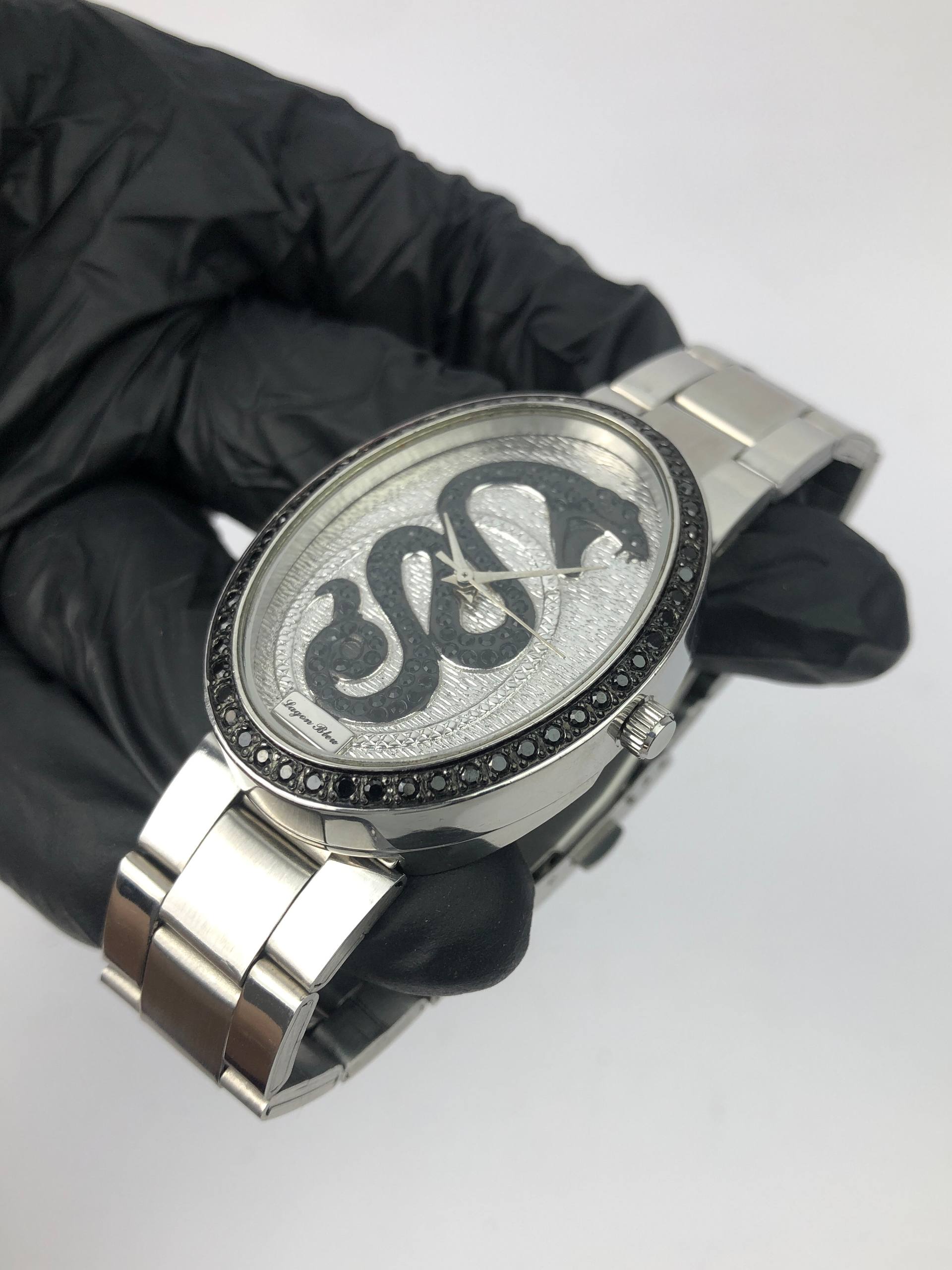 LAGON BLEU MOTIF BEZEL TABUR BATU DENGAN DIAL NAGA - Gambar 4