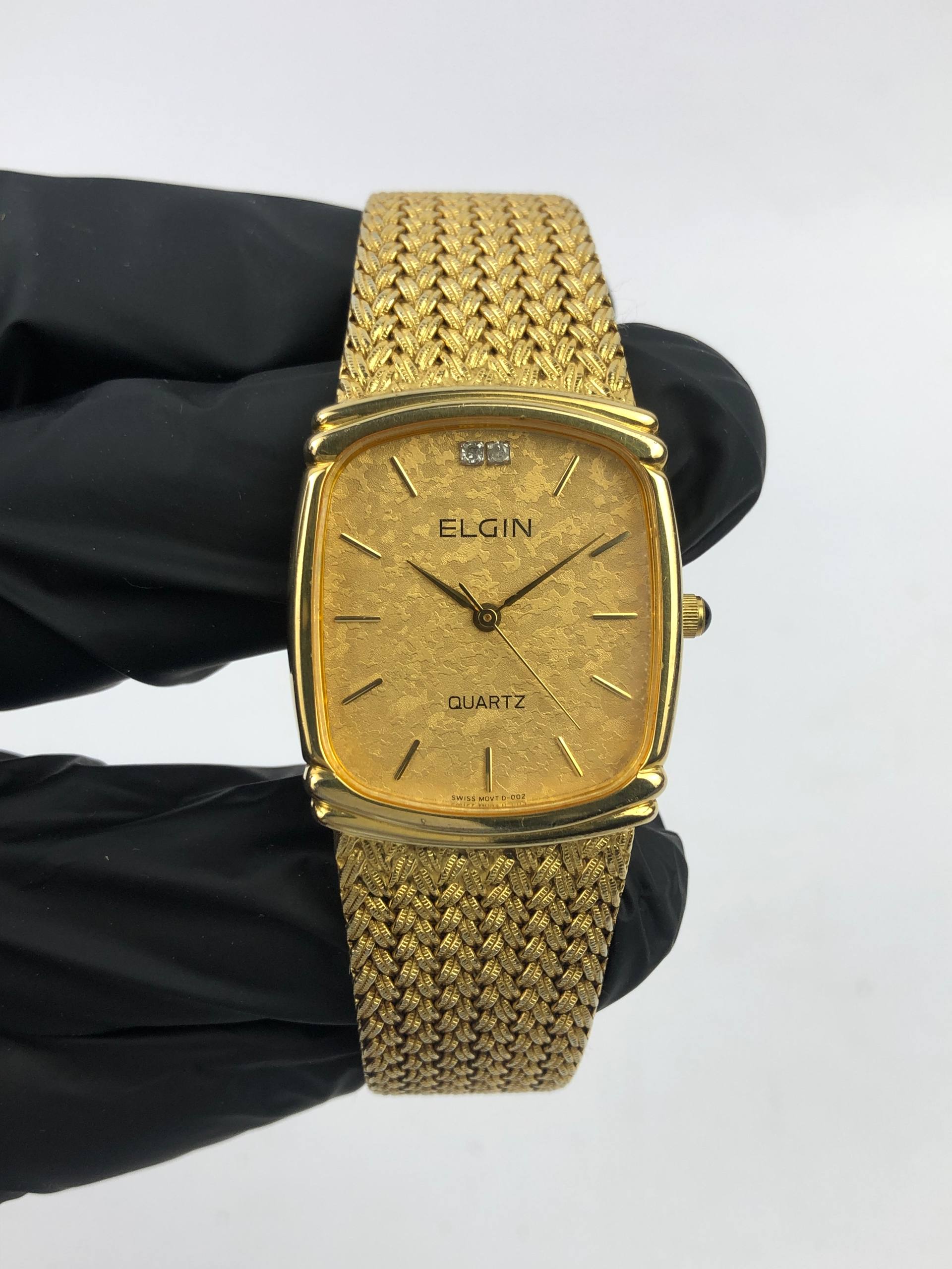 SWISS ELGIN QUARTZ PRIA SNOWFLAKE TEXTURE DIAL - Gambar 2