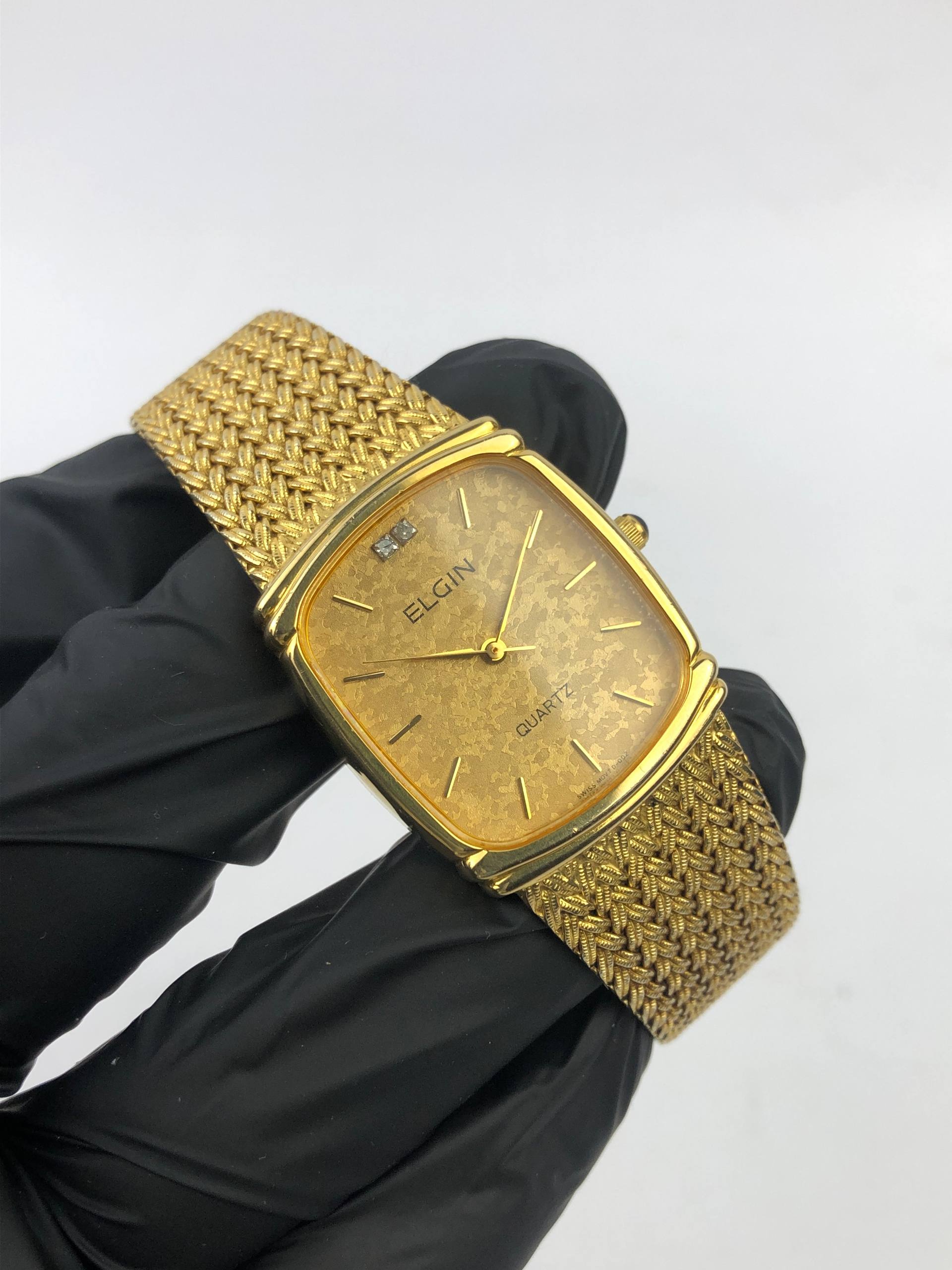 SWISS ELGIN QUARTZ PRIA SNOWFLAKE TEXTURE DIAL - Gambar 4