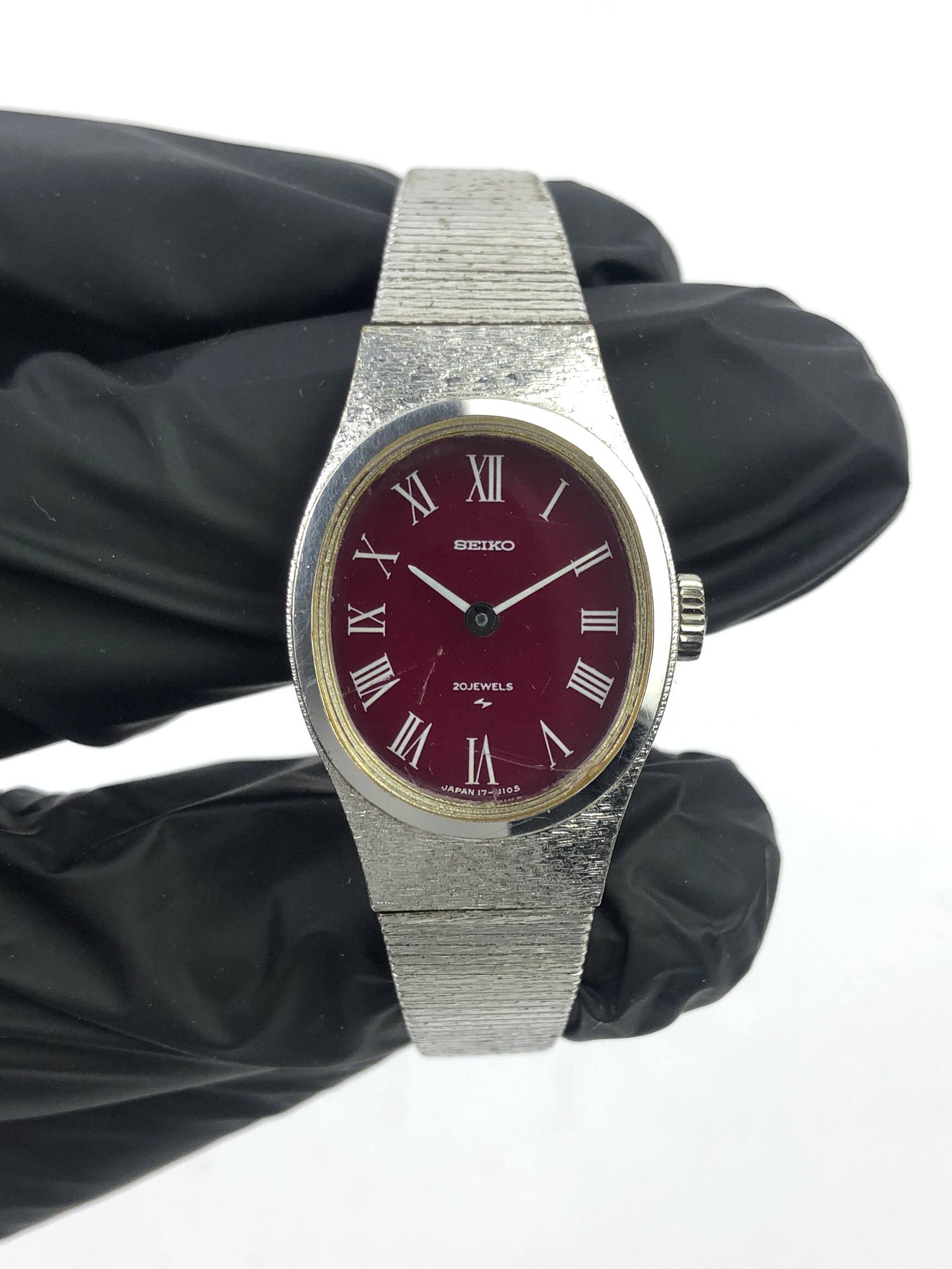 BEAUTIFUL MAROON SEIKO KLASIK ROMAN ALL ORIGINAL - Gambar 2