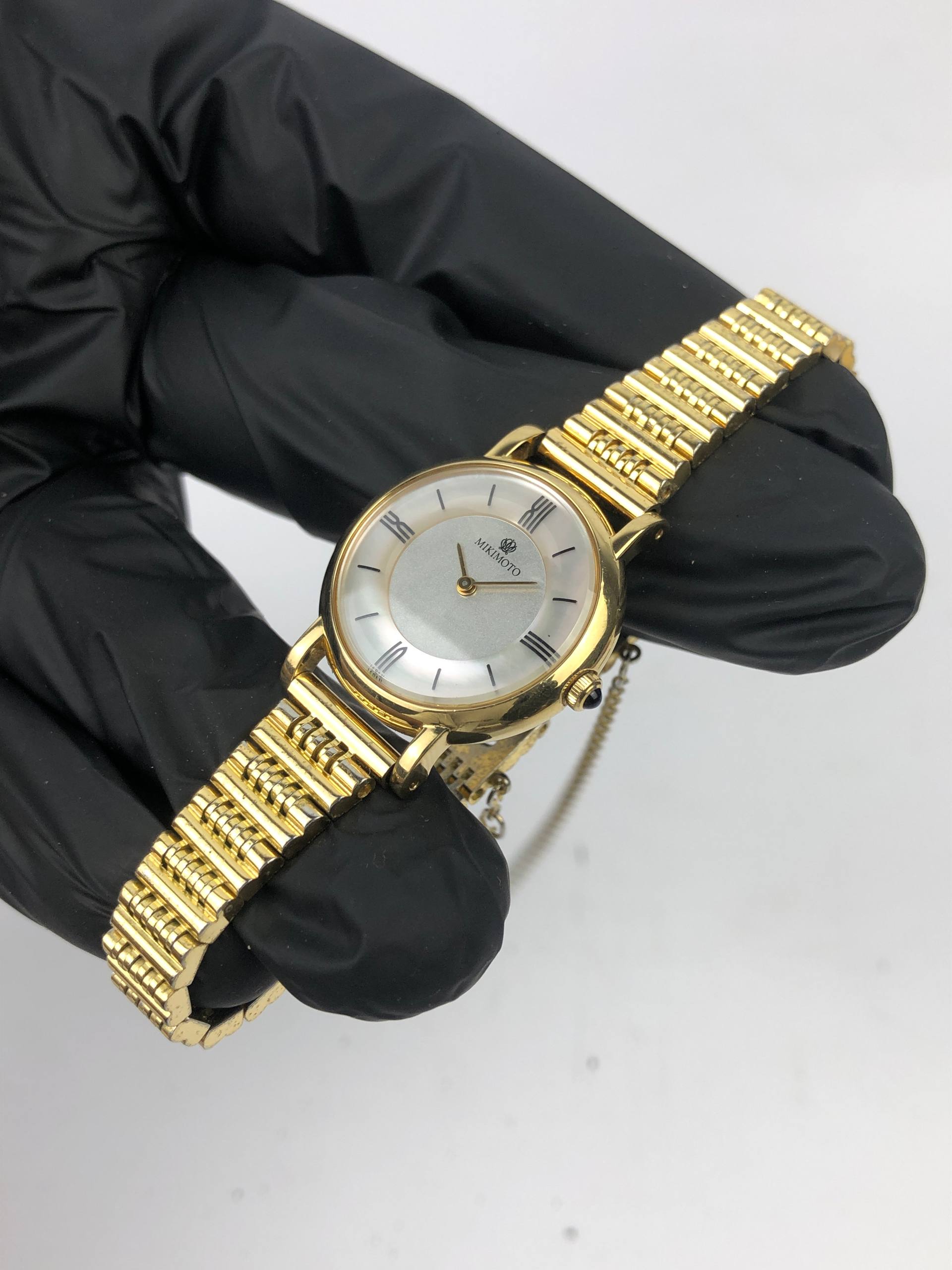 SEIKO MIKIMOTO JAPAN QUARTZ 14k GOLD PLATED - Gambar 3