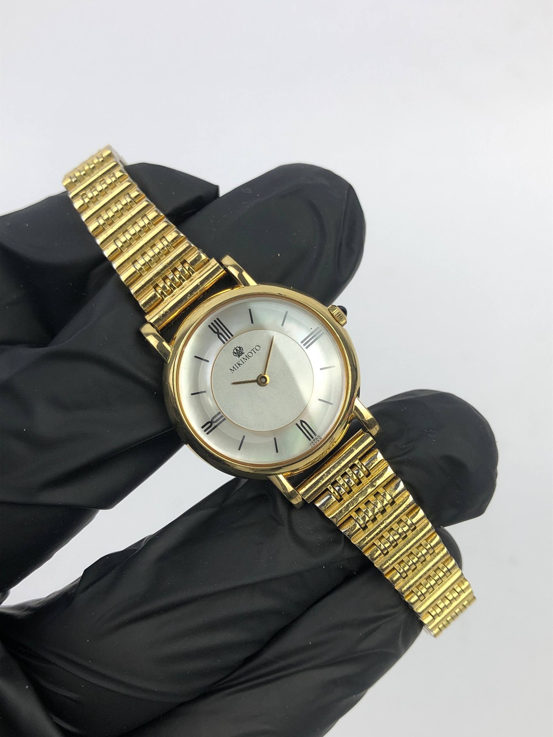 SEIKO MIKIMOTO JAPAN QUARTZ 14k GOLD PLATED - Gambar 4