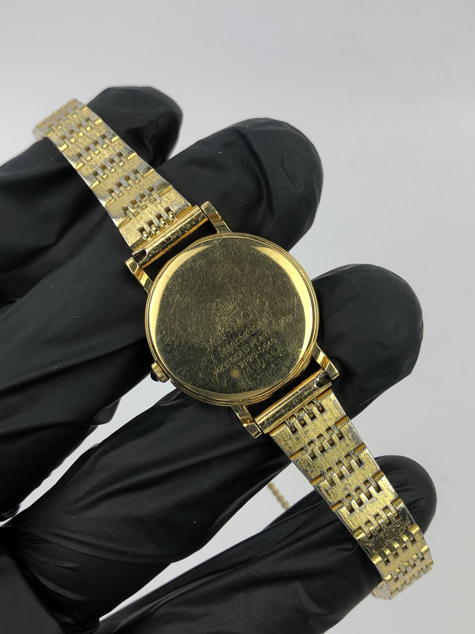 SEIKO MIKIMOTO JAPAN QUARTZ 14k GOLD PLATED - Gambar 7