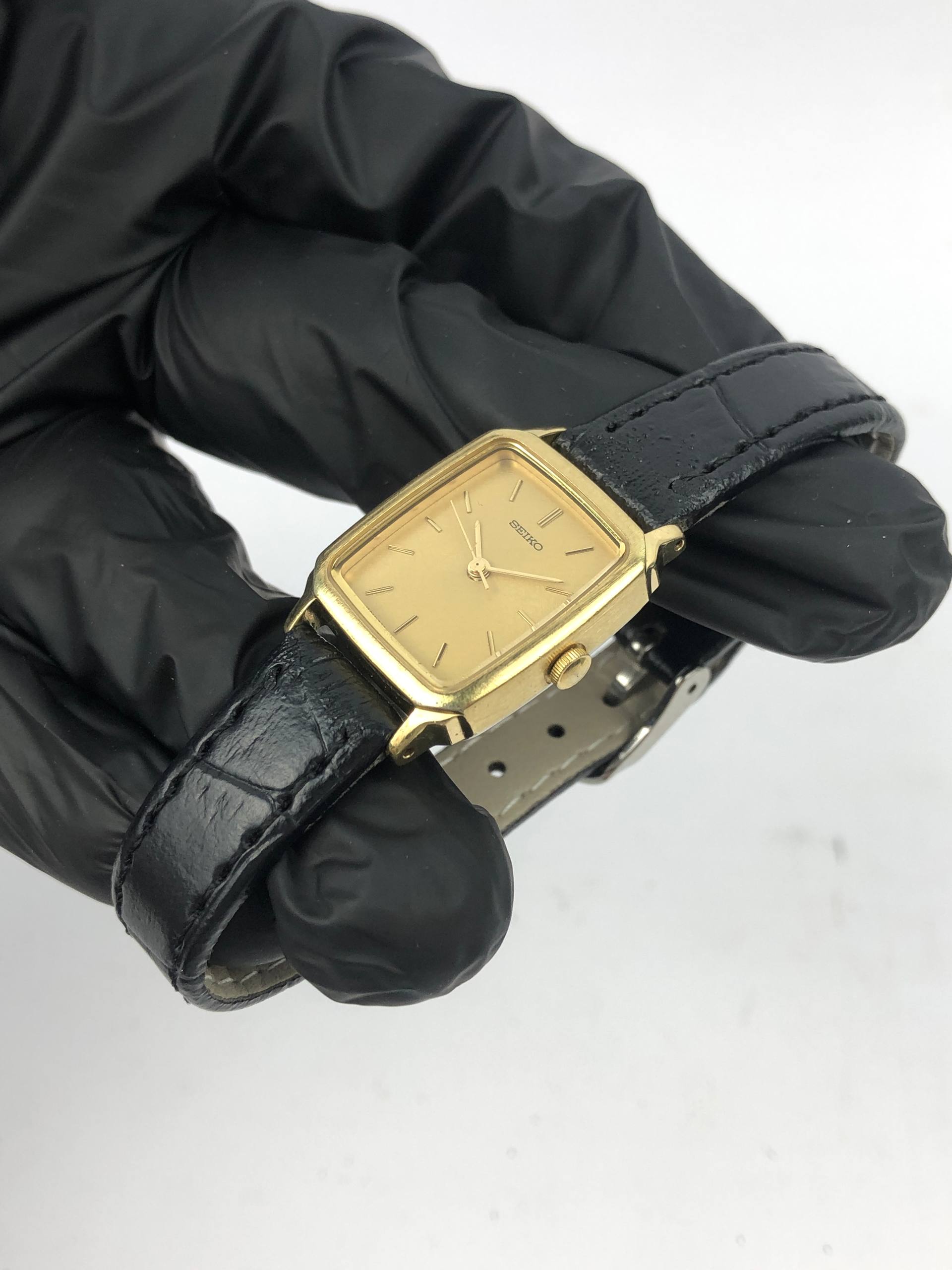 SEIKO TANK QUARTZ LADIES GOLD ORIGINAL - Gambar 3