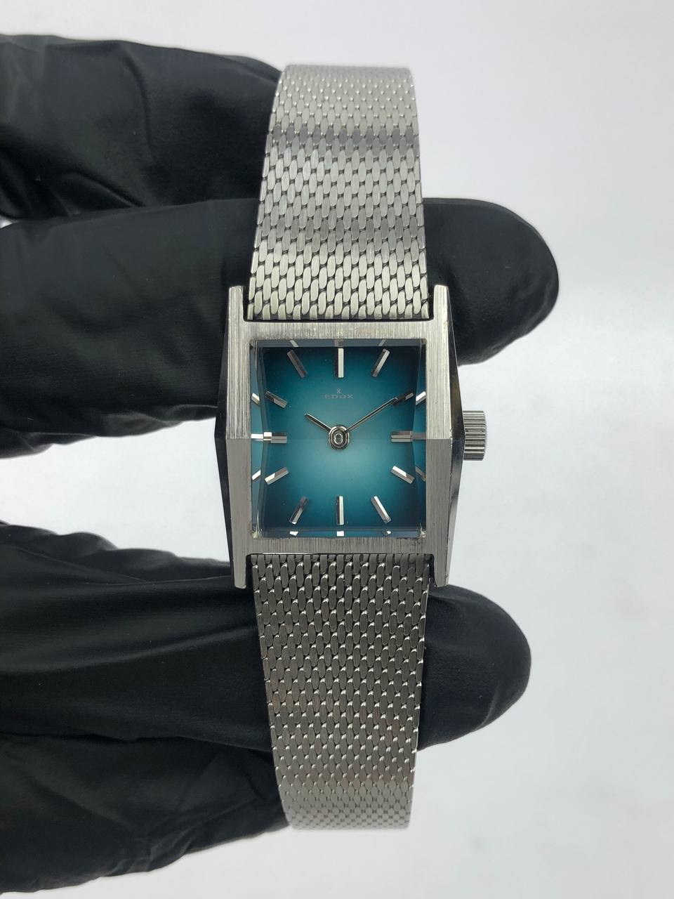 SWISSMADE EDOX BLUE SUNBURST DIAL TANK ALL ORIGINAL - Gambar 2