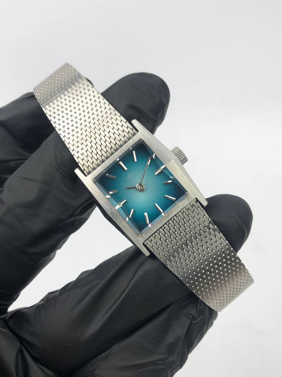 SWISSMADE EDOX BLUE SUNBURST DIAL TANK ALL ORIGINAL - Gambar 4