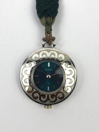 JAM SAKU SEIKO / NEKLACE WATCH JAPAN HIJAU EMERALD DIAL RARE ALL ORIGINAL