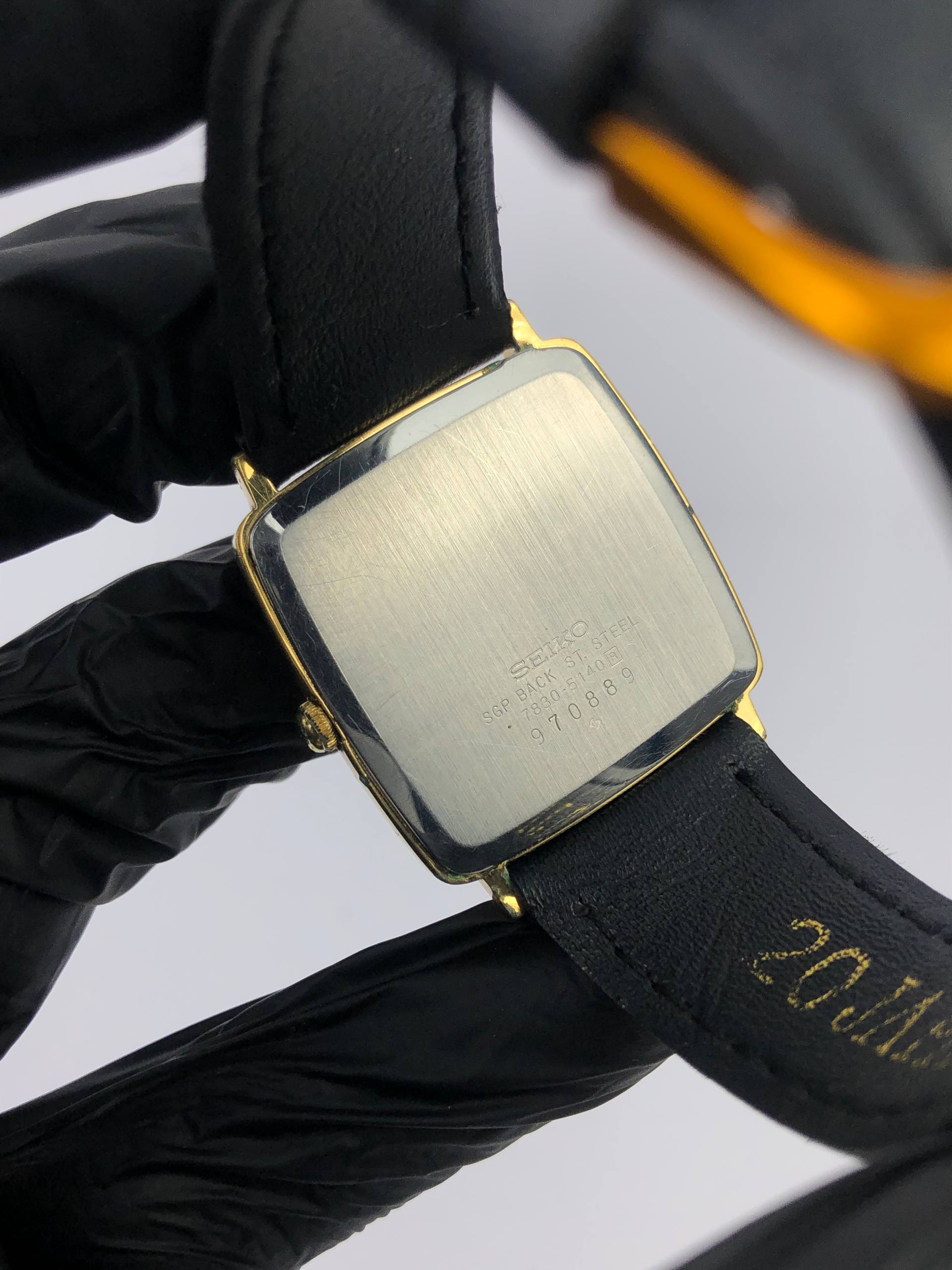 SEIKO DRESSWATCH QUARTZ GOLD CASE SQUARE - Gambar 7