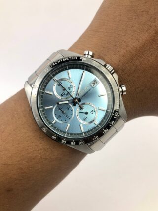 SEIKO CHRONOGRAPH BLUE SEA DIAL SWIPE SECOND HAND