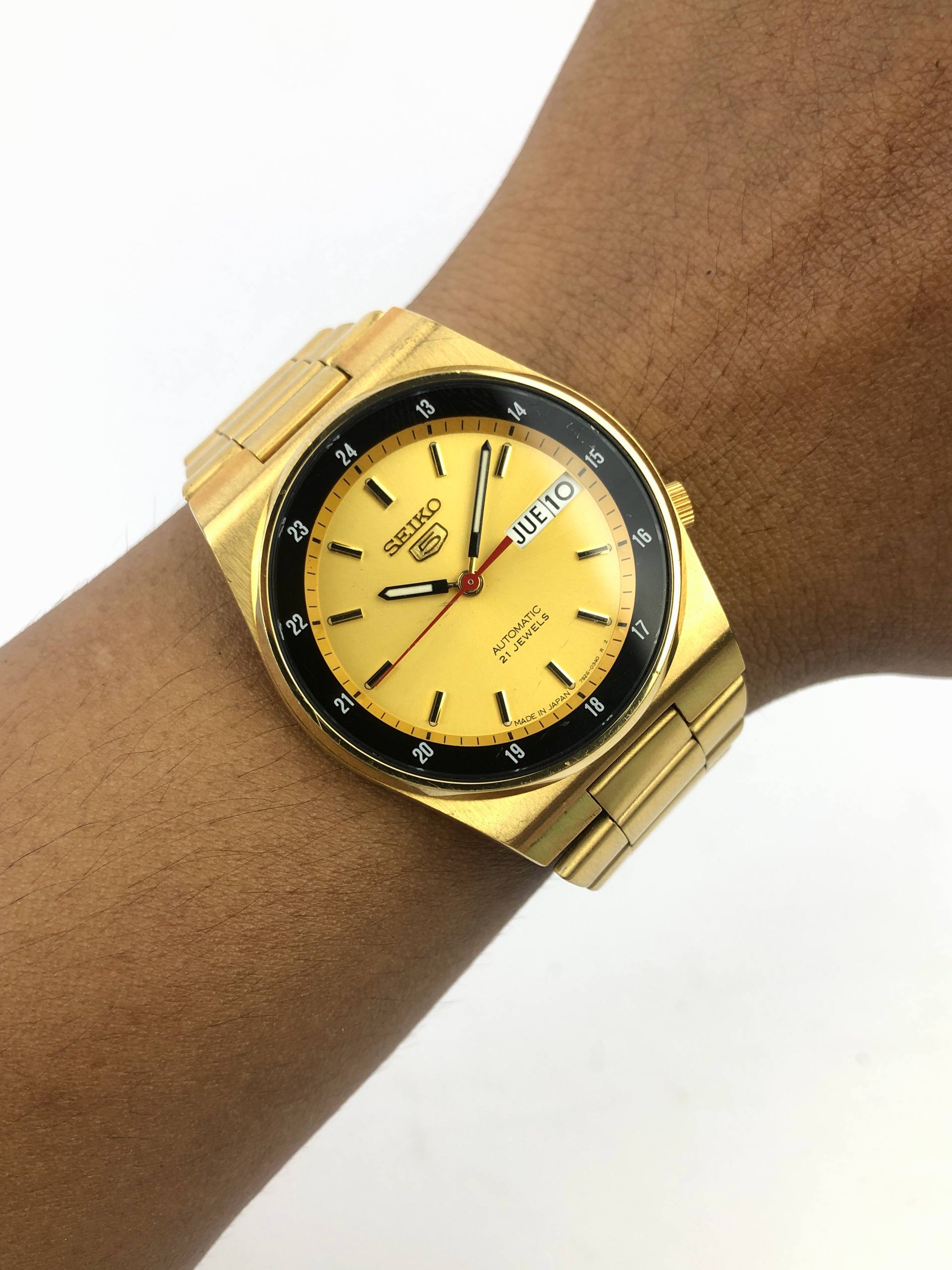 SEIKO 5 7s26 RAILWAY TIME TRANSPARANT CASE