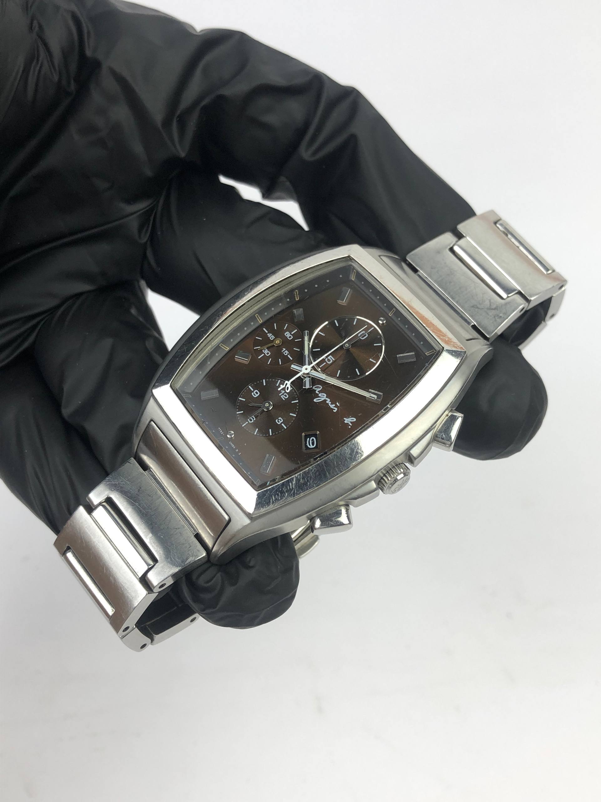 AGNIS B MAN SIZE CHRONOGRAPH BROWN DIAL (SEIKO MOVEMENT) - Gambar 3