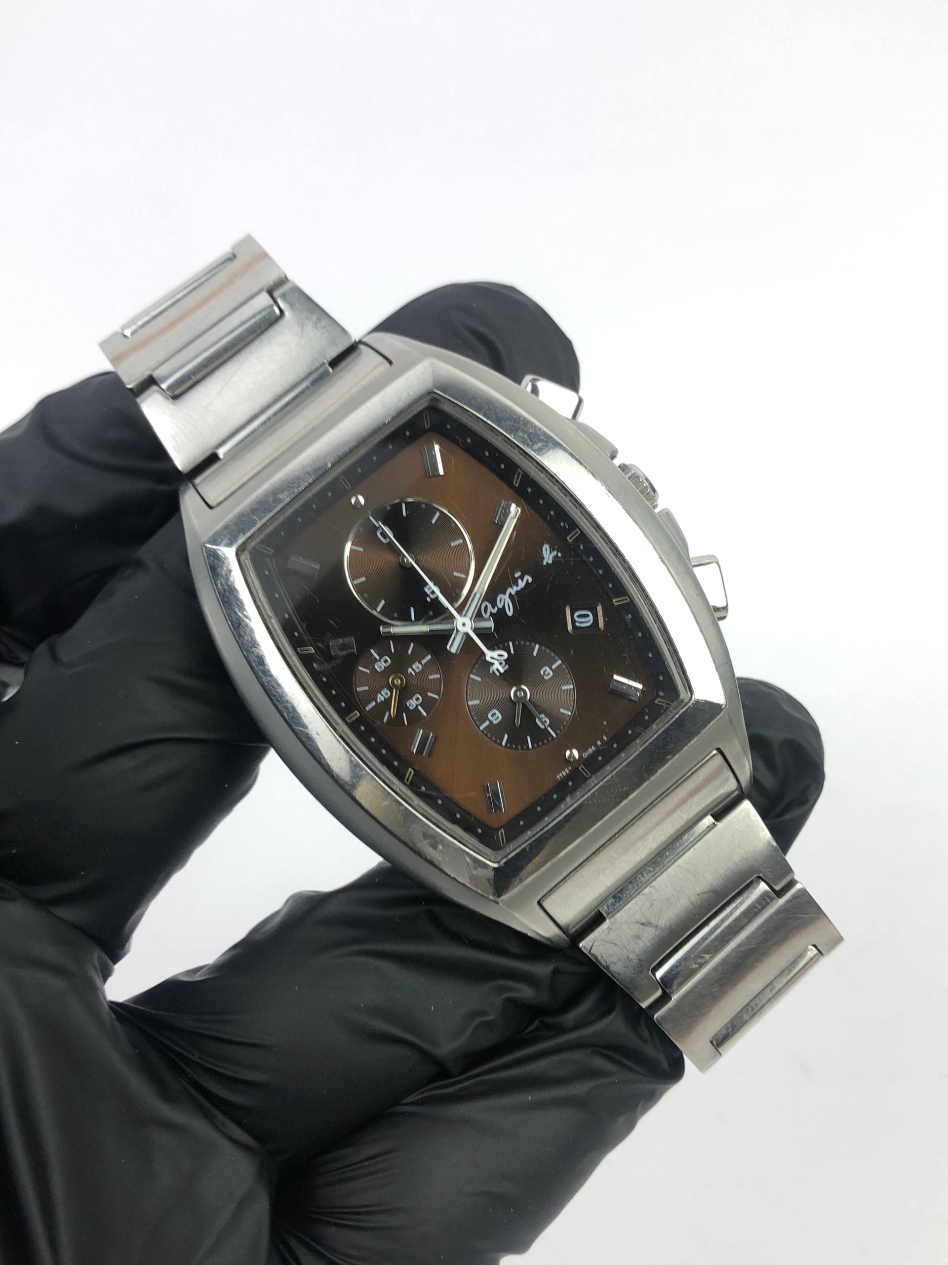 AGNIS B MAN SIZE CHRONOGRAPH BROWN DIAL (SEIKO MOVEMENT) - Gambar 4