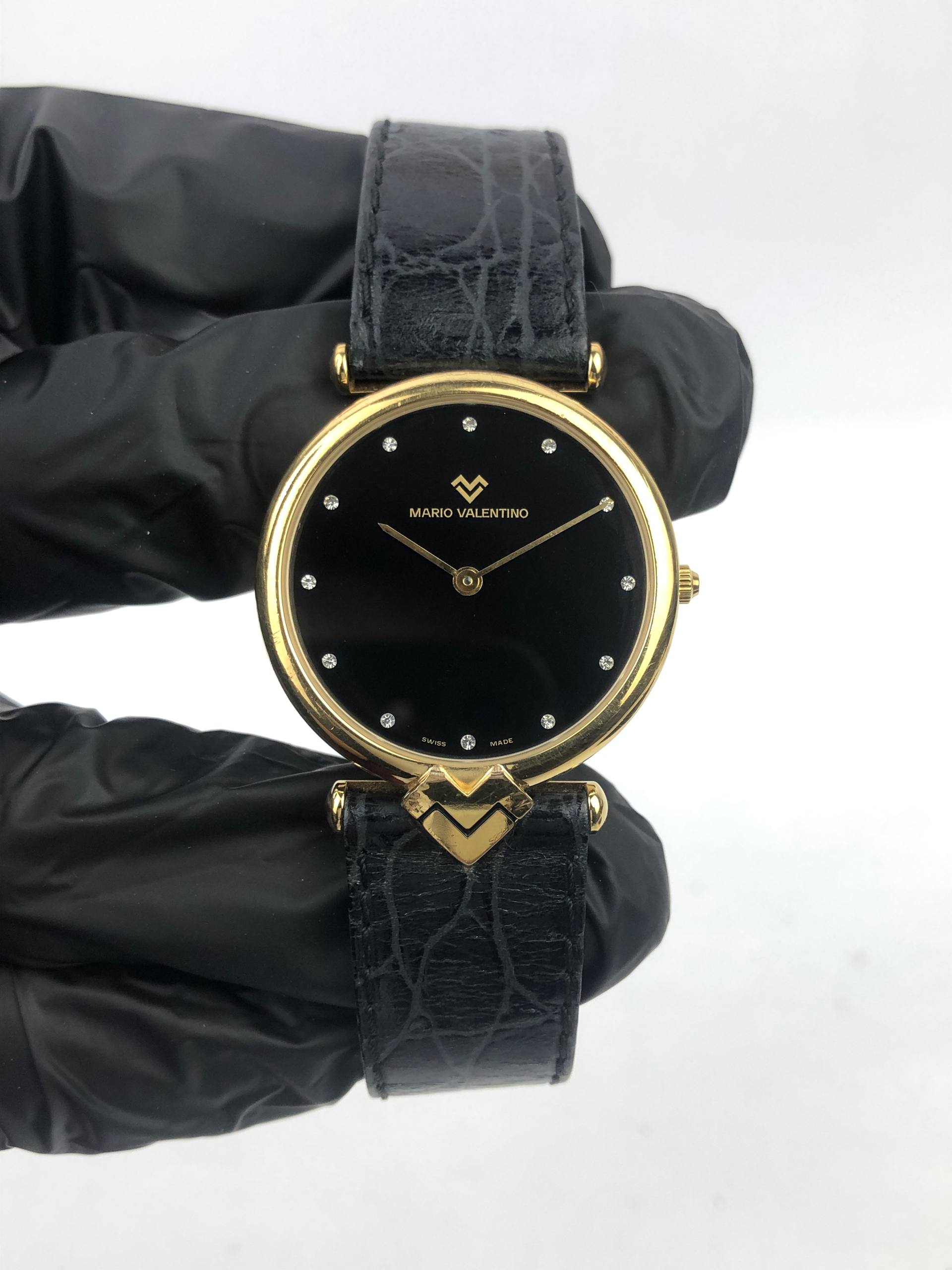 DRESSWATCH SWISS MARIO VALENTINO UNISEX SIZE GOLD PLATED - Gambar 2