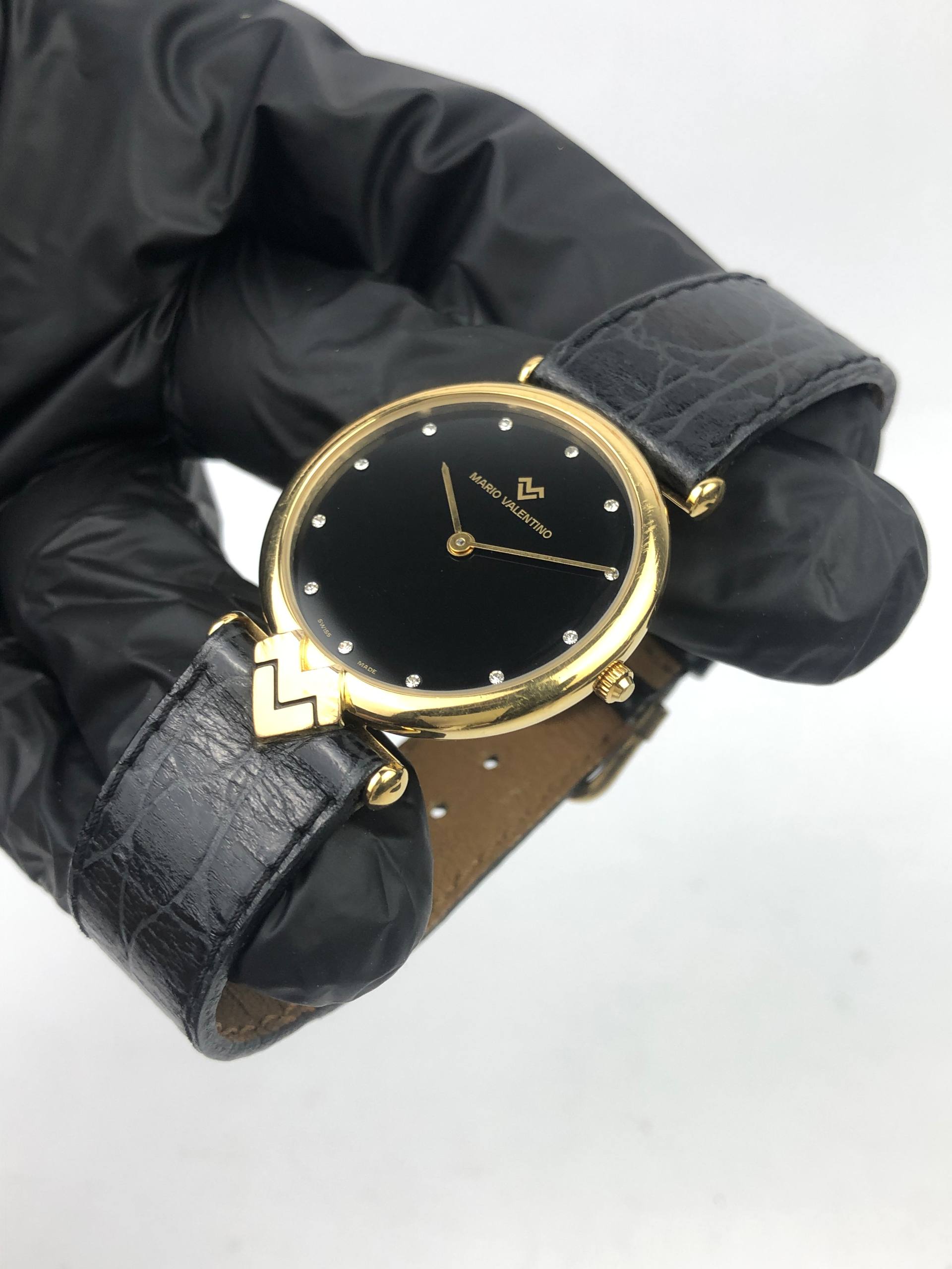 DRESSWATCH SWISS MARIO VALENTINO UNISEX SIZE GOLD PLATED - Gambar 3